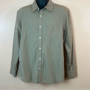 Sonoma Brown Tan Plaid Button Down Shirt Men L